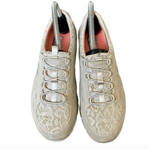 Skechers Lace Detail Athletic Shoes - Cream